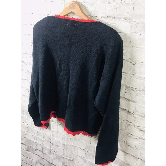 NUT CRACKER UGLY CHRISTMAS MITTENS HATS BLING ELEGANT Holiday SWEATER SZ L - Picture 9 of 12